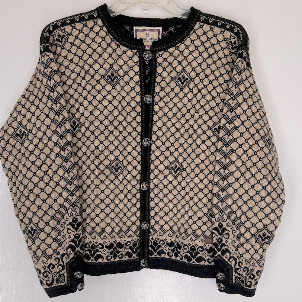 Dale of Norway Black and White Patterned Cardigan